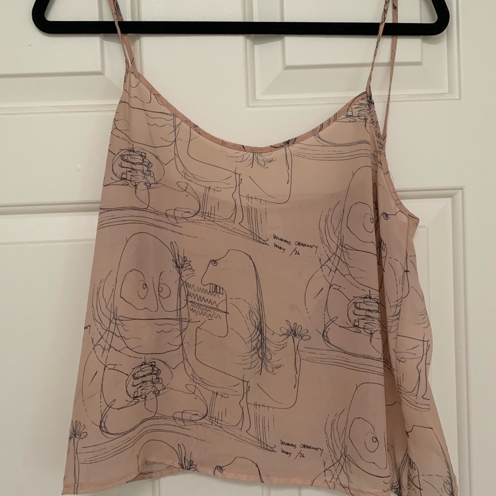 Sheer American Apparel spaghetti strap crop top